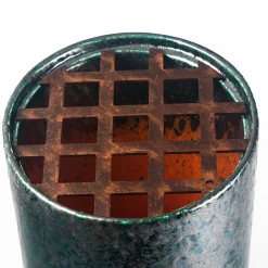 Vaso Anacleto nero e arancione decorato da Clementina di Levetzow Lantieri