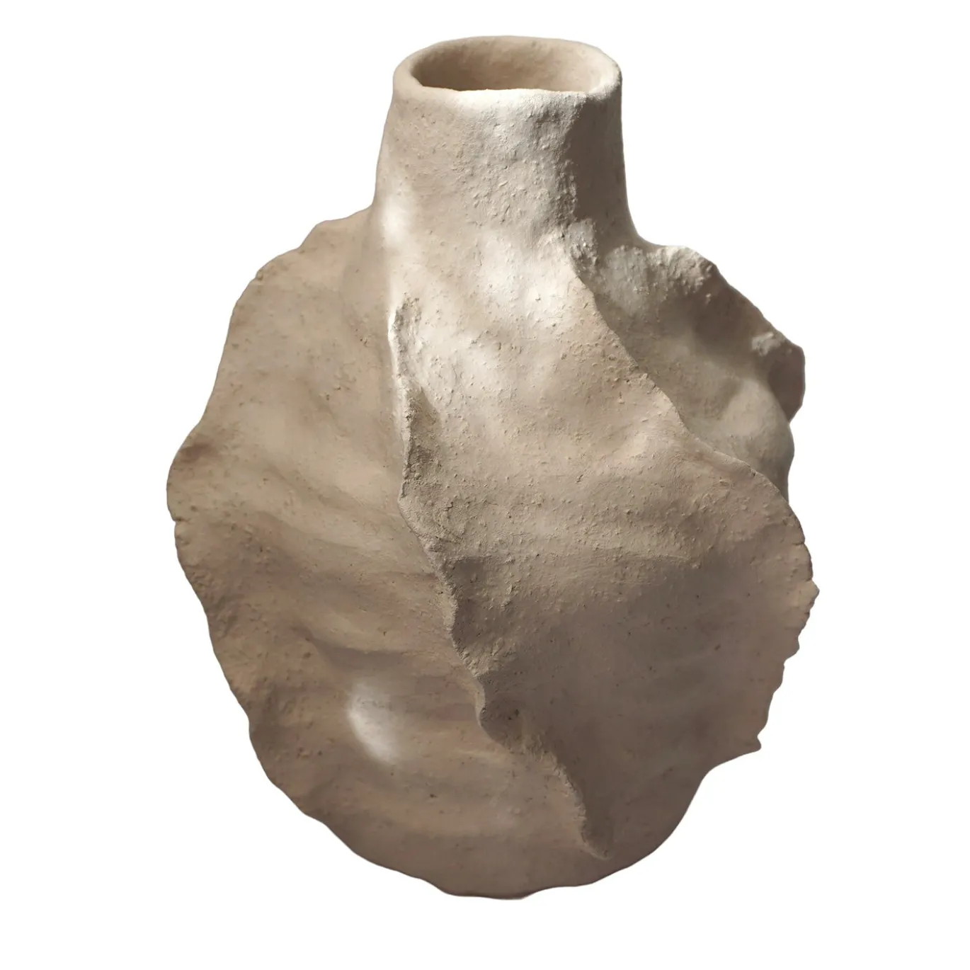 Vaso Anfora in ceramica color crema