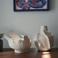 Vaso Anfora in ceramica color crema