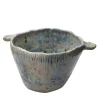 Vaso Anfora in ceramica smaltata azzurra
