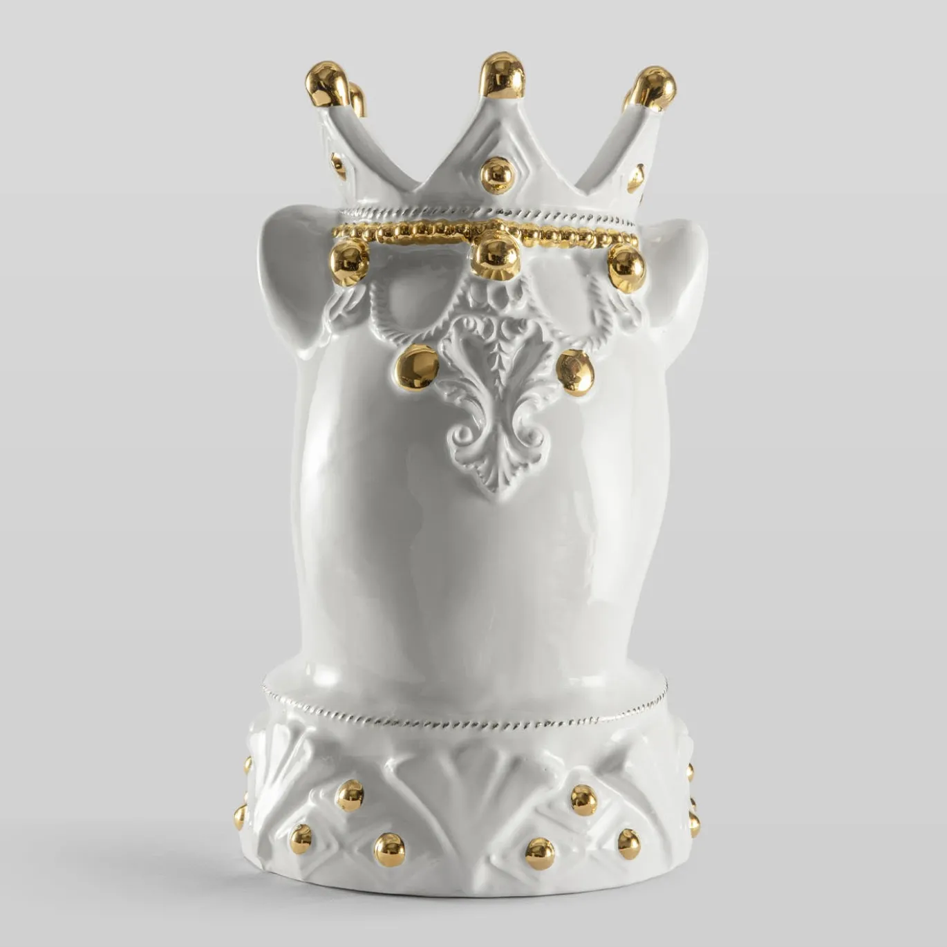 Vaso Animalier Puma Bianco in ceramica