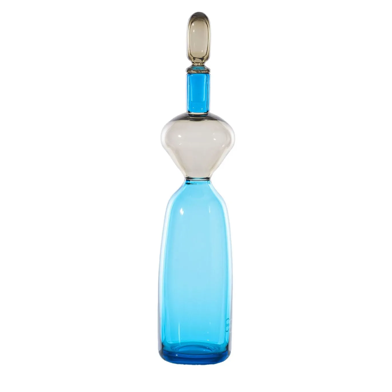 Vaso antropomorfo in vetro blu Vecchia Dama di Gio Ponti