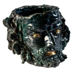 Vaso antropomorfo verde scuro Orlando Furioso