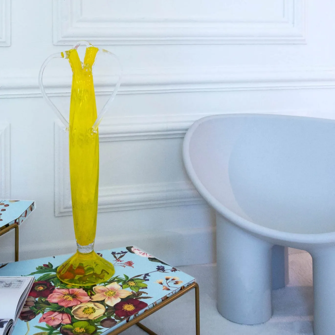 Vaso Argencourt giallo e trasparente di Borek Sipek