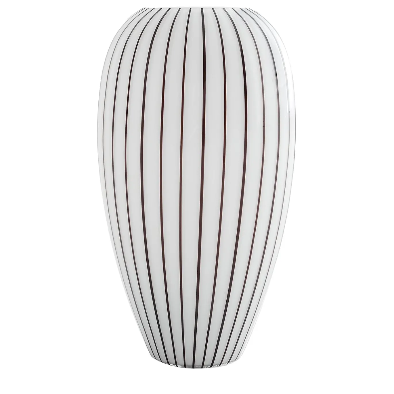 Vaso a righe bianco e nero