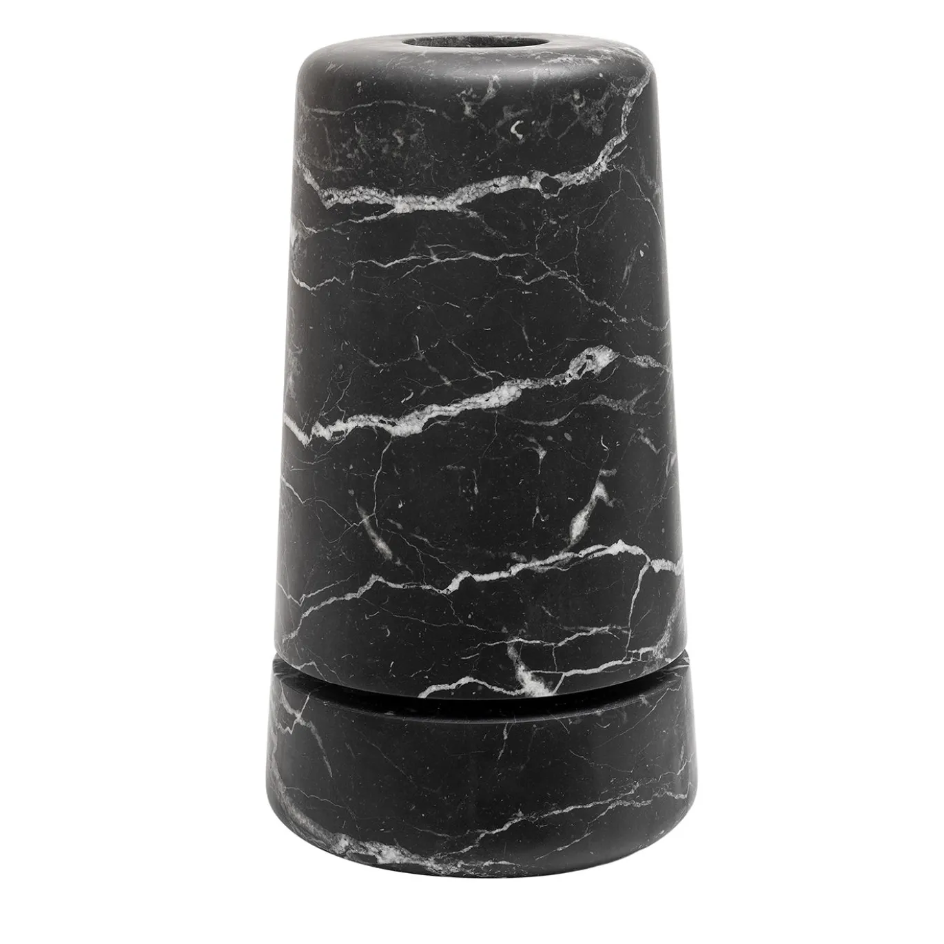 Vaso Atlantico H in marmo nero di Andrea Ghisoni