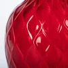 Vaso 1950 Balloton Grande Rosso con Bordo Azzurro in Vetro di Murano