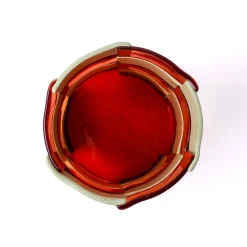 Vaso Bamboo grande in resina rubino chiaro e verde oliva di Enzo Mari