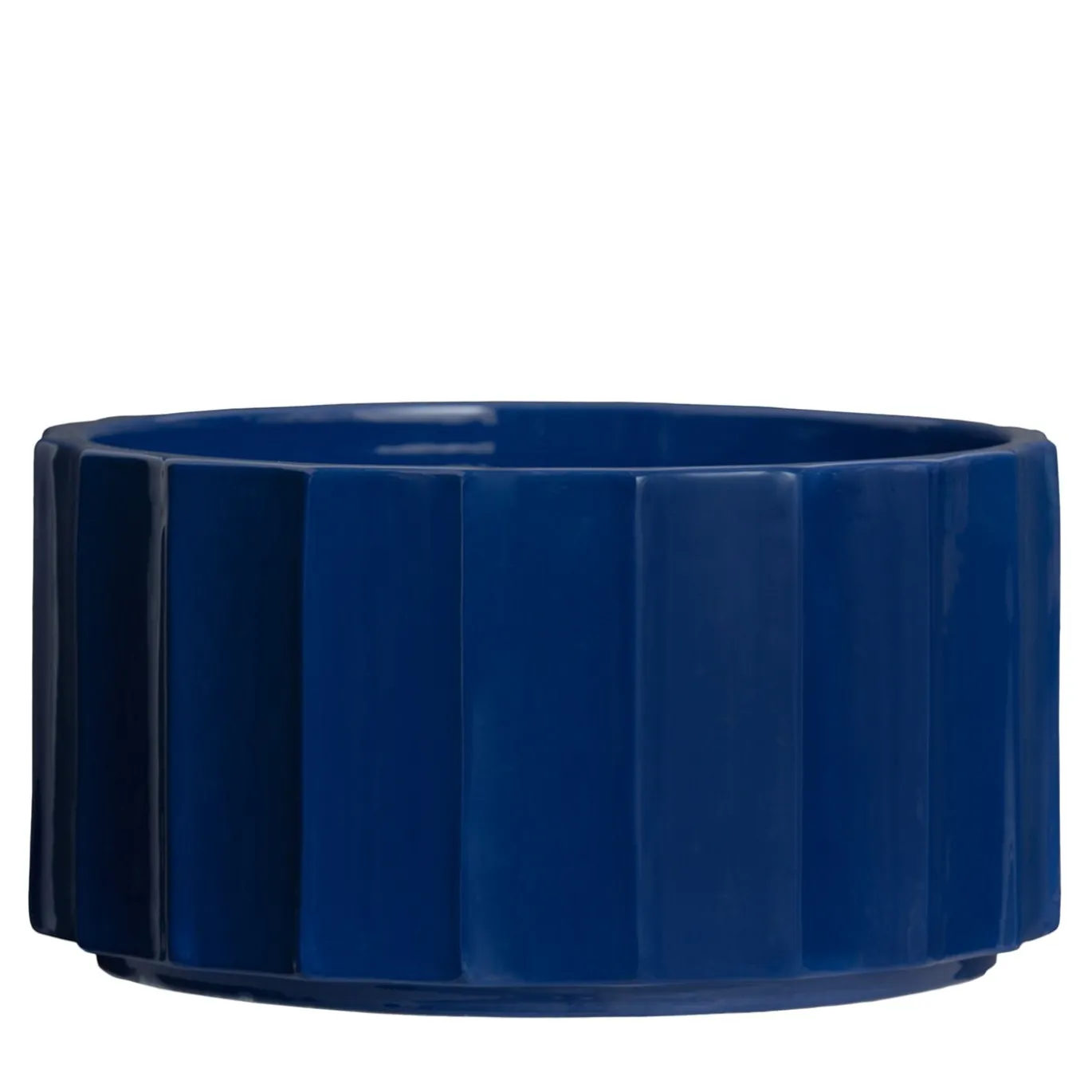 Vaso basso in ceramica blu Column di Objects Of Common Interest