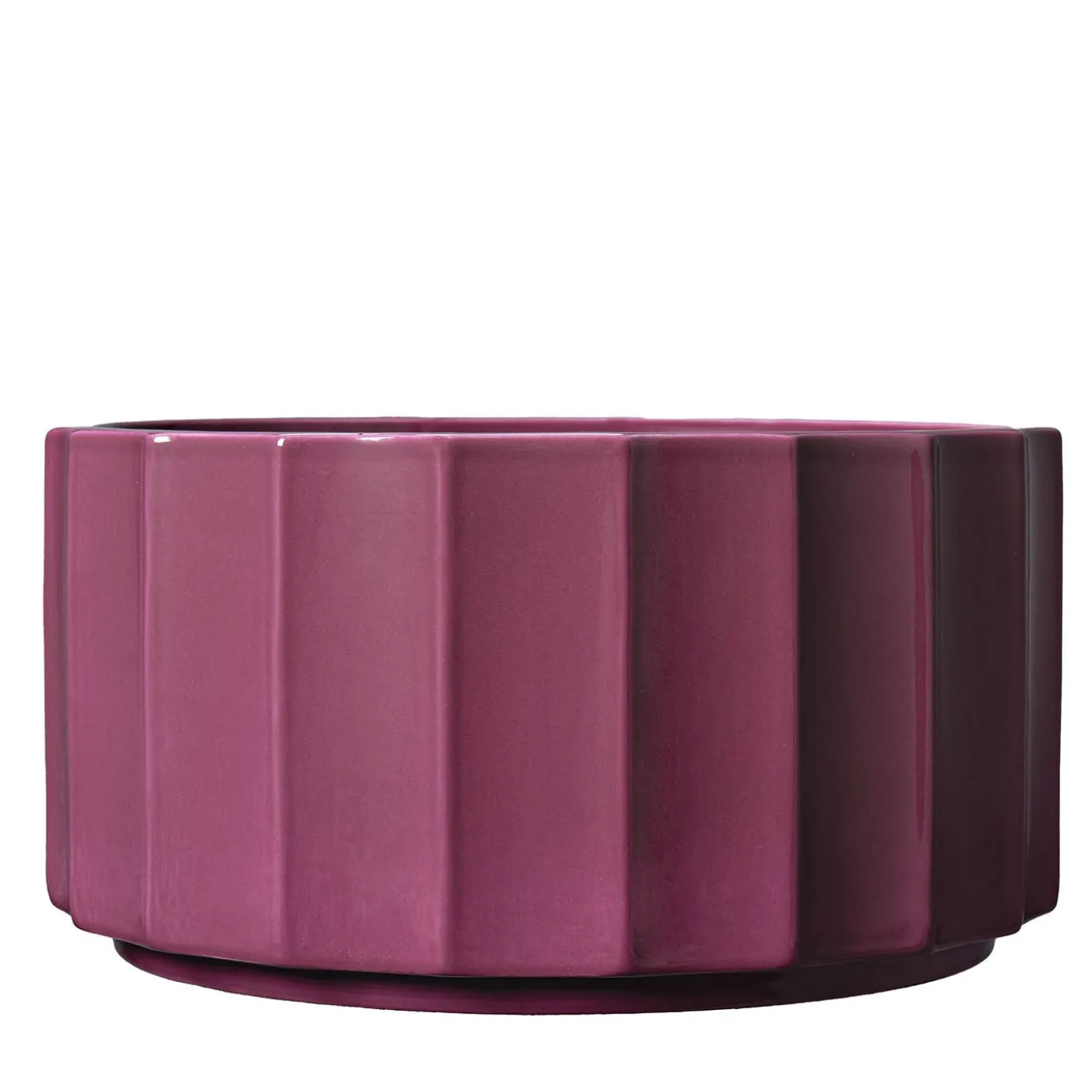 Vaso basso in ceramica viola Column di Objects Of Common Interest