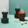 Vaso basso in velluto bicolore #2