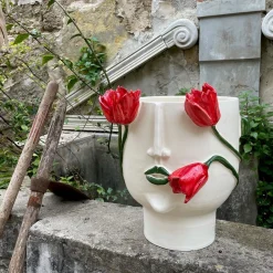 Vaso bianco antropomorfo La Conturbante