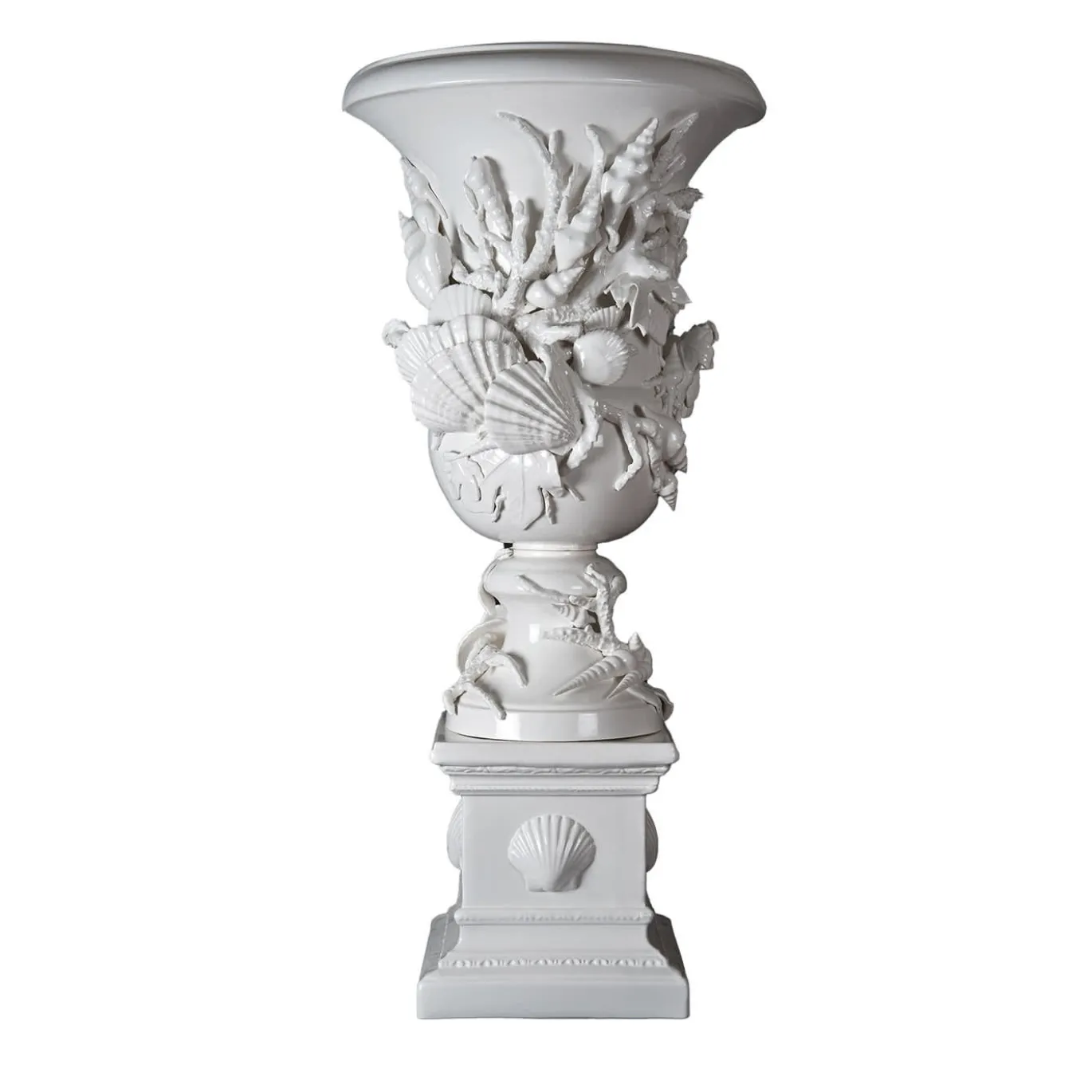 Vaso bianco con piede Cellini di Antonio Fullin