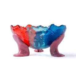 Vaso Big Collina grande in resina multicolore con piedini malva di Gaetano Pesce