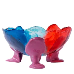 Vaso Big Collina grande in resina multicolore con piedini malva di Gaetano Pesce