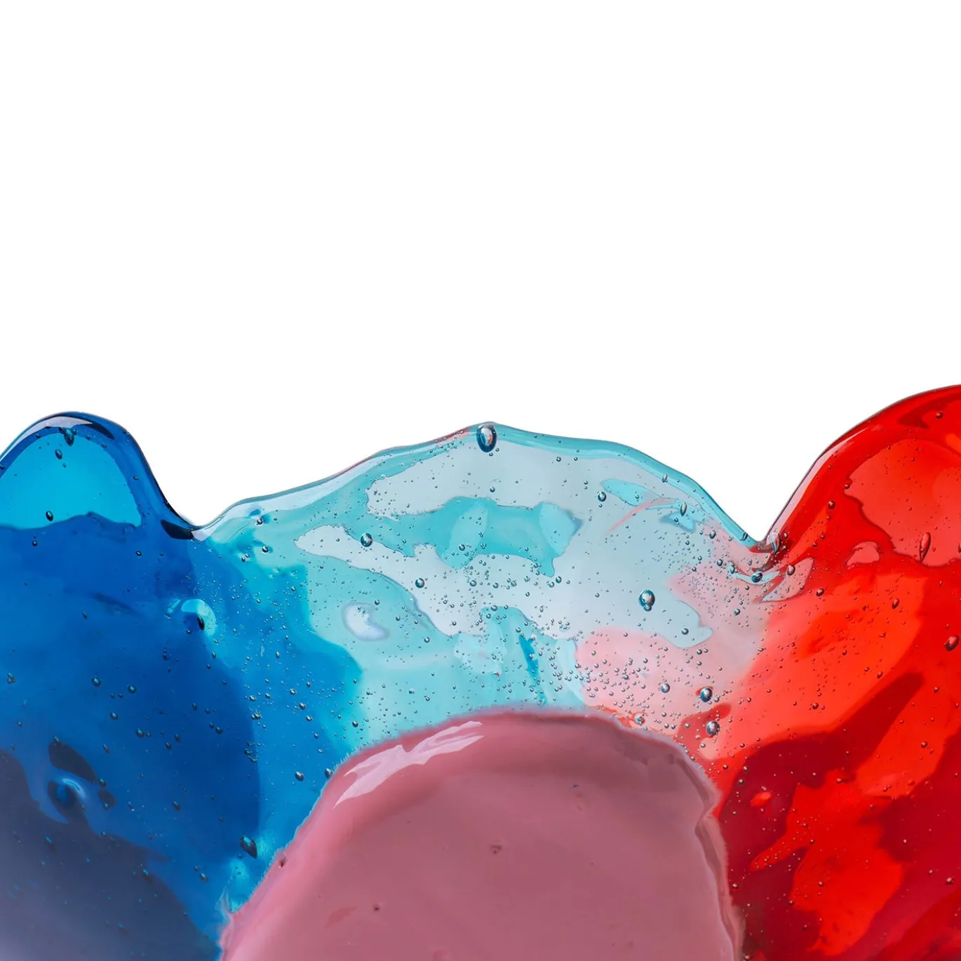 Vaso Big Collina grande in resina multicolore con piedini malva di Gaetano Pesce