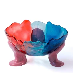 Vaso Big Collina grande in resina multicolore con piedini malva di Gaetano Pesce
