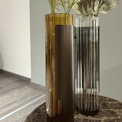 Vaso Bon Ton in Vetro e Metallo