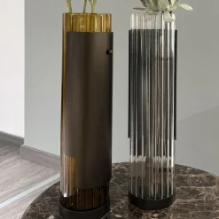 Vaso Bon Ton in Vetro e Metallo