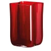 Vaso Bosco piccolo a balze rosse di Carlo Moretti