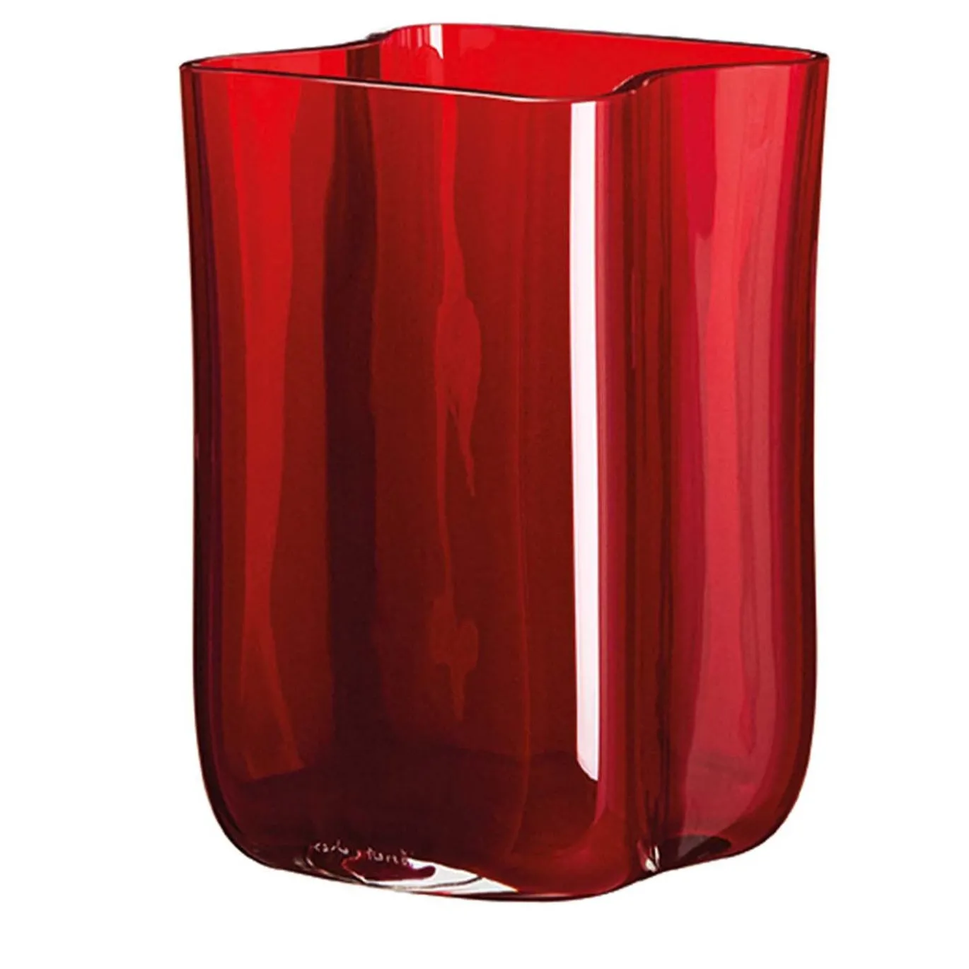 Vaso Bosco piccolo a balze rosse di Carlo Moretti