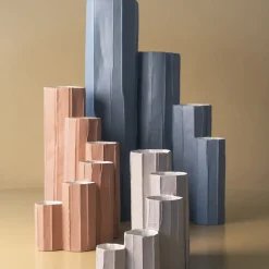 Vaso Bruco Corteccia E6/Grigio azzurro
