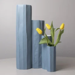 Vaso Bruco Corteccia E6/Grigio azzurro