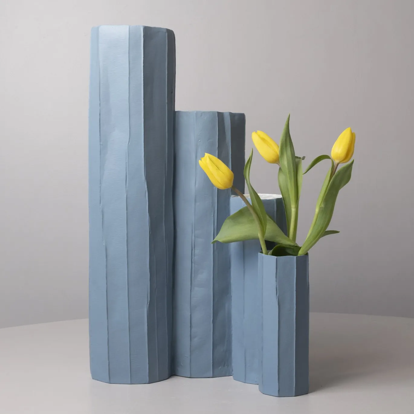 Vaso Bruco Corteccia E6/Grigio azzurro