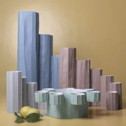 Vaso Bruco Corteccia E6/Grigio azzurro
