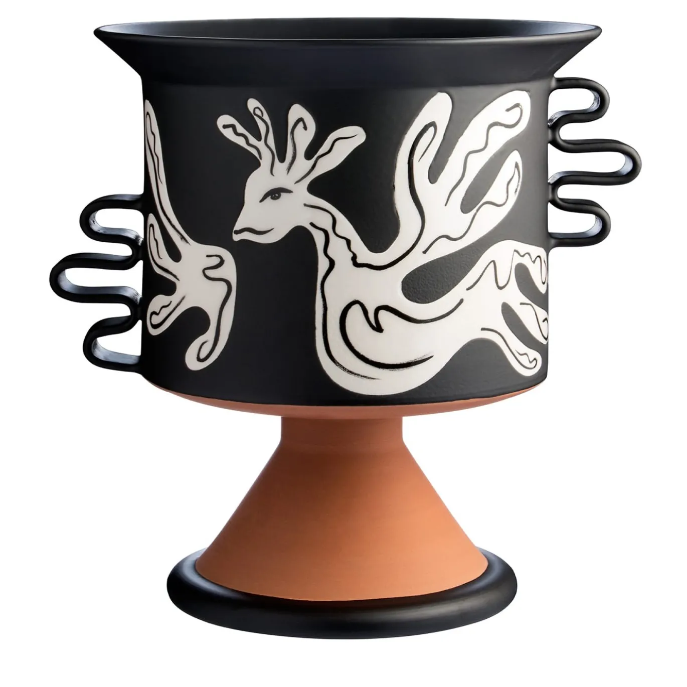 Vaso Cabrakan in terracotta e nero opaco di Jean-Christophe Clair