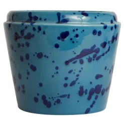 Vaso Cachepot in ceramica celeste e blu