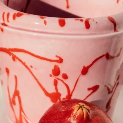 Vaso Cachepot in ceramica fucsia e rossa