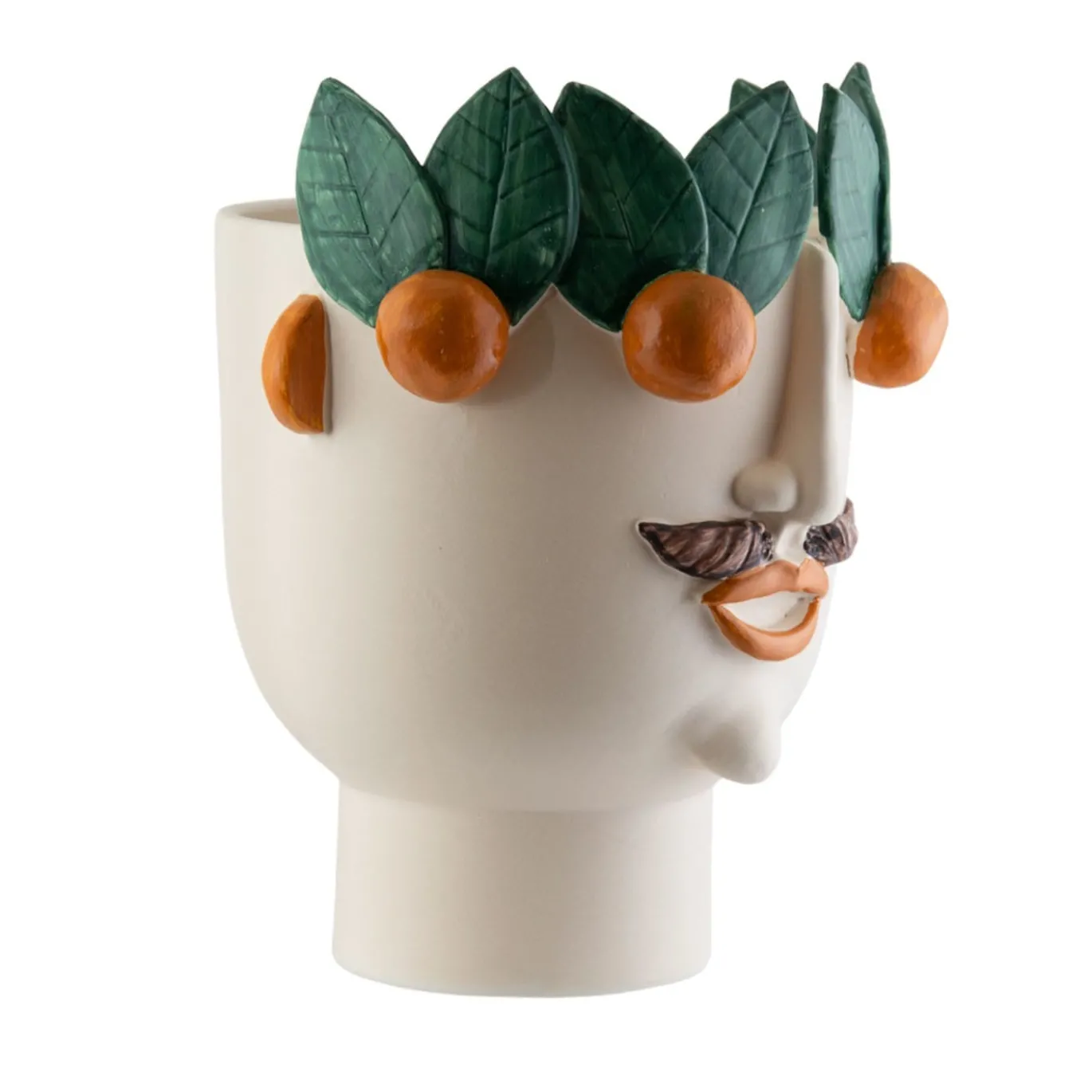 Vaso Calogero il Venditore di Mandarini in Ceramica Beige