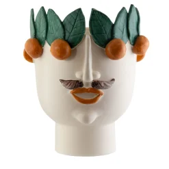 Vaso Calogero il Venditore di Mandarini in Ceramica Beige