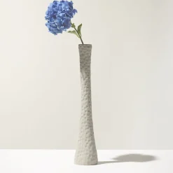 Vaso-Candeliere Epsilon in ceramica grigio perla opaco
