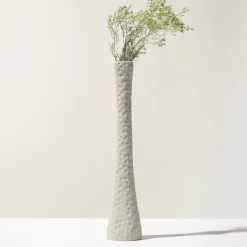 Vaso-Candeliere Epsilon in ceramica grigio perla opaco