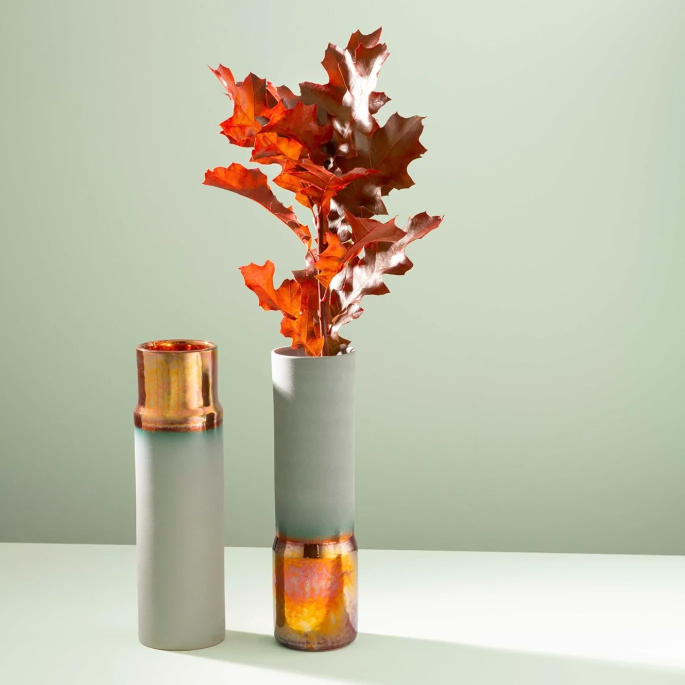 Vaso Cilindrico in Ceramica Riflesso Vulcano