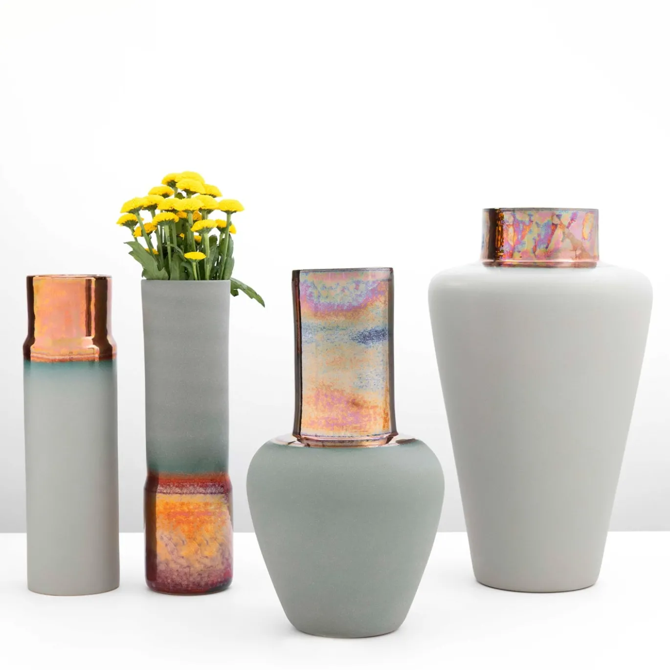 Vaso Cilindrico in Ceramica Riflesso Vesuvio