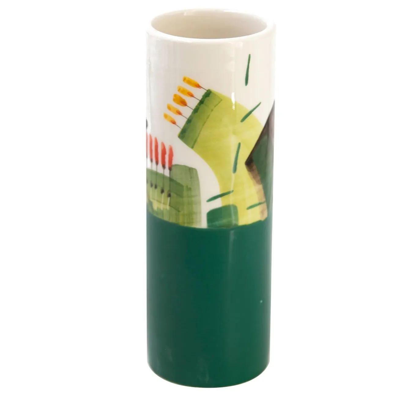 Vaso Cilindrico in Ceramica Verde Horizon Monolith