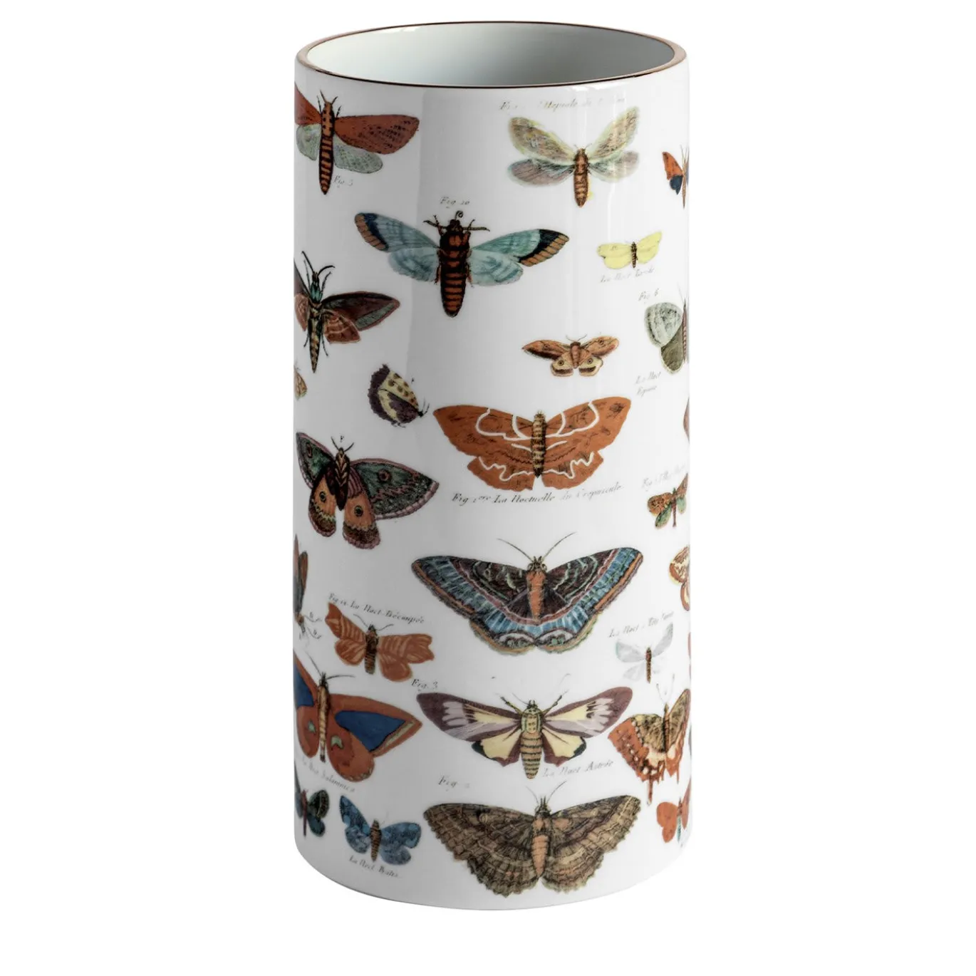 Vaso cilindrico in porcellana Butterflies