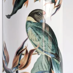 Vaso cilindrico in porcellana Animalia con parot