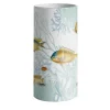 Vaso cilindrico in porcellana Amami con pesci tropicali #1