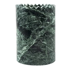 Vaso cilindrico Triangoli in marmo Verde Alpi