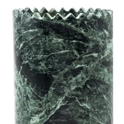 Vaso cilindrico Triangoli in marmo Verde Alpi