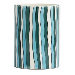 Vaso cilindrico verde e blu Era