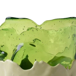 Vaso Clear grande in resina multicolore con tonalità verdi di Gaetano Pesce