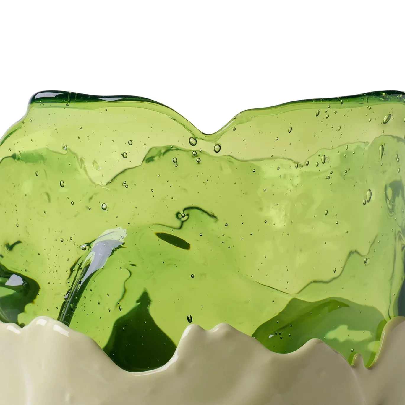 Vaso Clear grande in resina multicolore con tonalità verdi di Gaetano Pesce