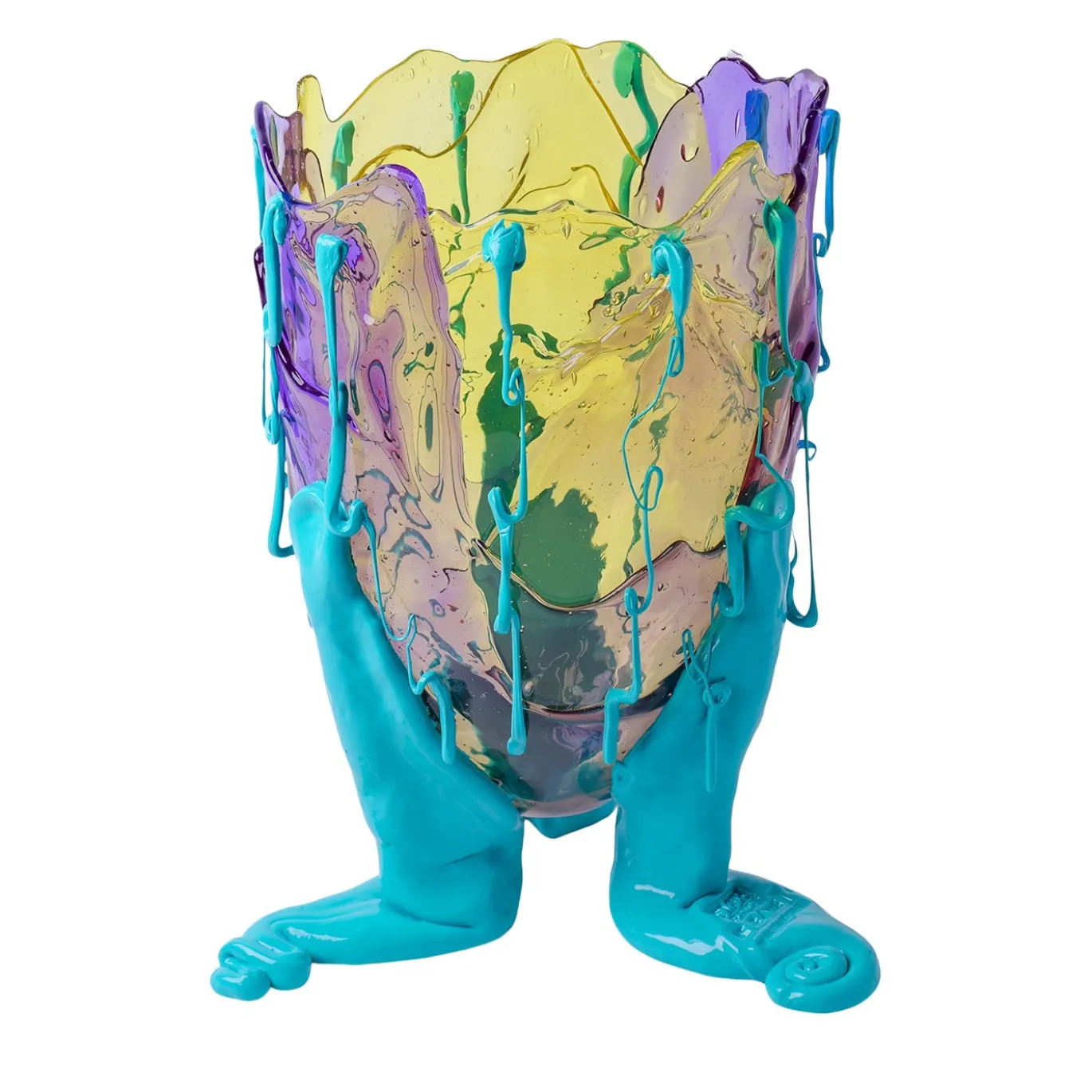 Vaso Clear Grande in resina multicolore di Gaetano Pesce