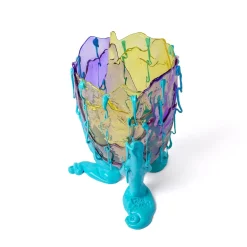 Vaso Clear Grande in resina multicolore di Gaetano Pesce