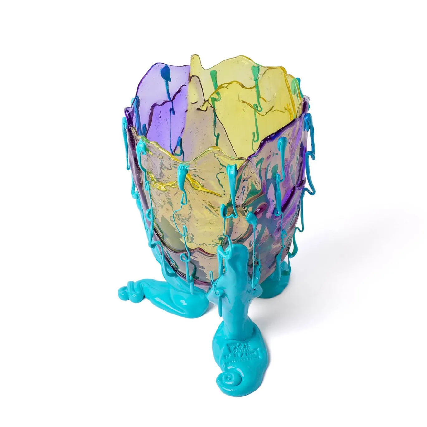 Vaso Clear Grande in resina multicolore di Gaetano Pesce